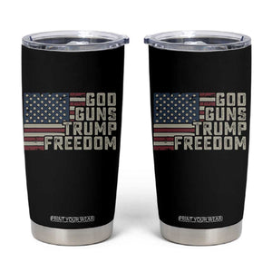 Funny God Guns Trump Freedom Tumbler Cup American Flag Christian Pro Gun TS11 Black Print Your Wear