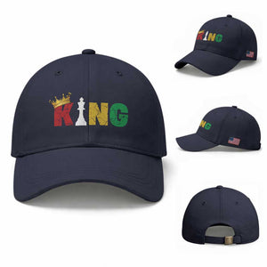 Funny Juneteenth King Baseball Cap Black Father Chess African American