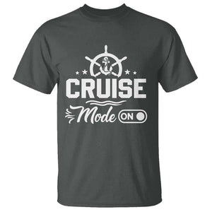 Funny Cruise Mode On T Shirt Summer Vacation Family Matching Vintage Anchor TS11 Dark Heather Print Your Wear