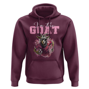 Funny Soccer Hoodie I'm The Goat Football Player TS11 Maroon Print Your Wear