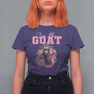 Funny Soccer T Shirt For Women I'm The Goat Football Player TS11 Purple Print Your Wear