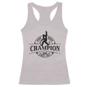 Bigfoot Lover Racerback Tank Top Hide And Seek Champion Vintage Sasquatch TS11 Ice Gray Print Your Wear