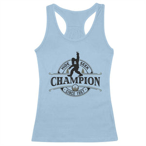 Bigfoot Lover Racerback Tank Top Hide And Seek Champion Vintage Sasquatch TS11 Light Blue Print Your Wear