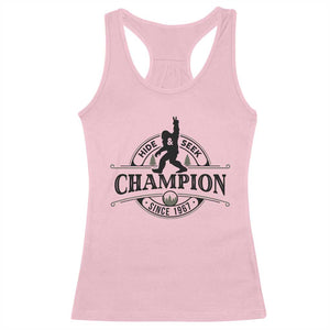 Bigfoot Lover Racerback Tank Top Hide And Seek Champion Vintage Sasquatch TS11 Light Pink Print Your Wear