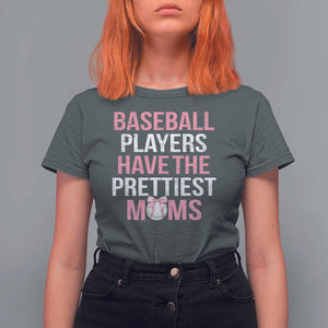 Funny Baseball T Shirt For Women Baseball Players Have The Prettiest Moms Vintage Ribbon Ball TS11 Dark Heather Print Your Wear
