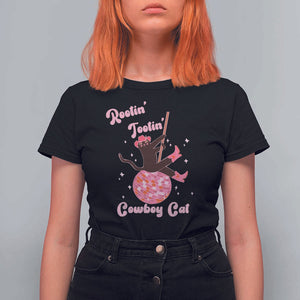 Funny Rootin Tootin Cowboy Cat T Shirt For Women Western Hat Cute Black Kitten Cowgirls TS11 Black Print Your Wear