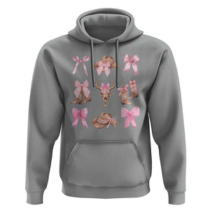 Cowgirl Coquette Hoodie Pink Bow Cowboy Hat Boots Western Country TS11 Sport Gray Print Your Wear