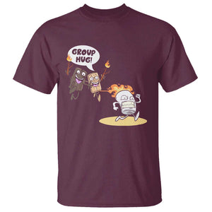 Funny Camping T Shirt Group Hug S'more Roasting Outdoor TS11 Maroon Print Your Wear