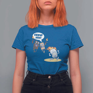 Funny Camping T Shirt For Women Group Hug S'more Roasting Outdoor TS11 Royal Blue Print Your Wear