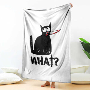 Funny Black Cat Throw Blanket What Kitten Murderous TS11 Print Your Wear