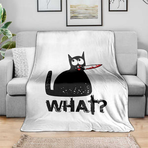 Funny Black Cat Throw Blanket What Kitten Murderous TS11 Print Your Wear