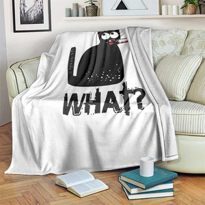 Funny Black Cat Throw Blanket What Kitten Murderous TS11 Print Your Wear
