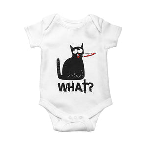 Funny Black Cat Baby Onesie What Kitten Murderous TS11 White Print Your Wear