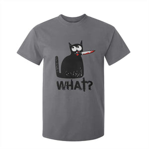 Funny Black Cat T Shirt For Kid What Kitten Murderous TS11 Charcoal Print Your Wear