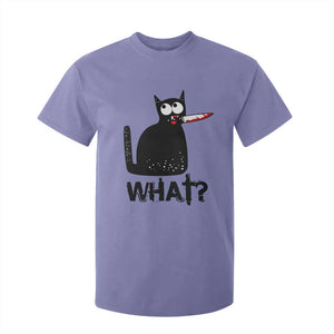 Funny Black Cat T Shirt For Kid What Kitten Murderous TS11 Violet Print Your Wear