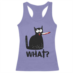 Funny Black Cat Racerback Tank Top What Kitten Murderous TS11 Violet Print Your Wear
