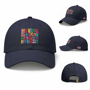 Funny No King No Fascists No Tyrants No Nazis Baseball Cap Colorful Geometric TS11 Baseball Cap Universal Fit Navy Print Your Wear