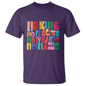 Funny No King No Fascists No Tyrants No Nazis T Shirt Colorful Geometric TS11 Purple Print Your Wear