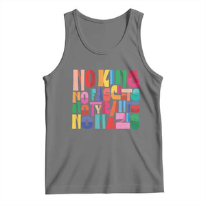 Funny No King No Fascists No Tyrants No Nazis Tank Top Colorful Geometric TS11 Black Heather Print Your Wear
