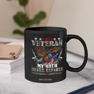 I Am A Veteran My Oath Never Expires Coffee Mug Veteran Day Eagle American Flag TS11 Print Your Wear