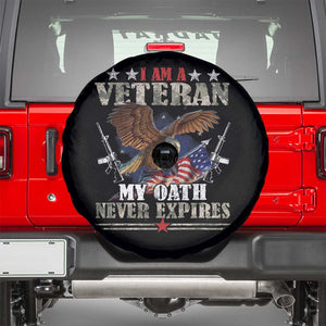 I Am A Veteran My Oath Never Expires Spare Tire Cover Veteran Day Eagle American Flag TS11 Black Print Your Wear