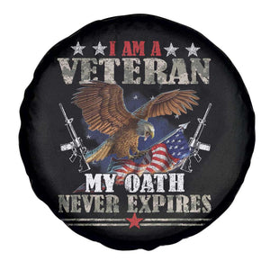 I Am A Veteran My Oath Never Expires Spare Tire Cover Veteran Day Eagle American Flag TS11 Print Your Wear