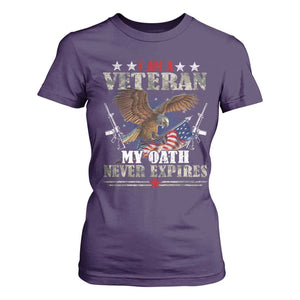 I Am A Veteran My Oath Never Expires T Shirt For Women Veteran Day Eagle American Flag TS11 Purple Print Your Wear