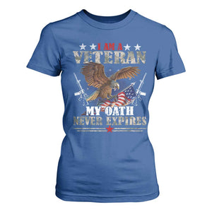 I Am A Veteran My Oath Never Expires T Shirt For Women Veteran Day Eagle American Flag TS11 Royal Blue Print Your Wear