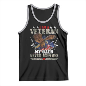 I Am A Veteran My Oath Never Expires Tank Top Veteran Day Eagle American Flag TS11 Black Athletic Heather Print Your Wear