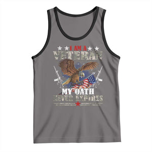 I Am A Veteran My Oath Never Expires Tank Top Veteran Day Eagle American Flag TS11 Deep Heather Black Print Your Wear