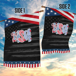 Funny USA Patriotic 4th of July Coquette Bow Garden Flag TS11 Print Your Wear