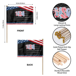 Funny USA Patriotic 4th of July Coquette Bow Patriotic Handheld Flag TS11 Print Your Wear