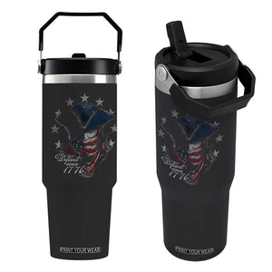 Funny Defiant Since 1776 Flip Straw Tumbler Minutemen American Revolution TS11 One Size: 30 oz Black Print Your Wear