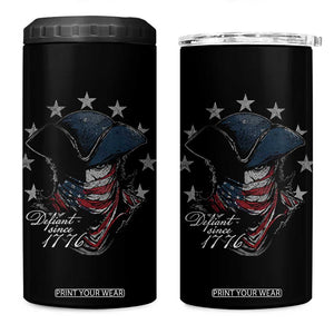 Funny Defiant Since 1776 4 in 1 Can Cooler Tumbler Minutemen American Revolution TS11 One Size: 16 oz Black Print Your Wear