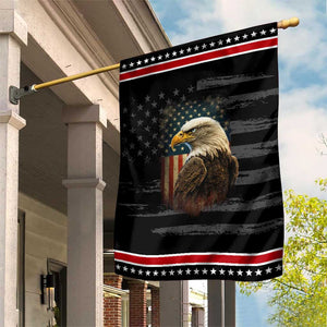 Funny American Flag Bald Eagle Patriotic 4th of July Patriotic Garden Flag TS11 Distressed Black Red Print Your Wear