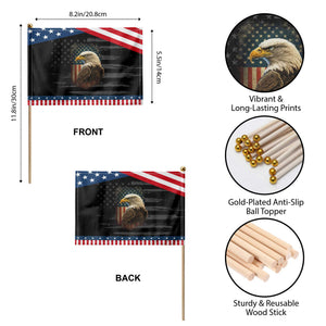 Funny American Flag Bald Eagle Patriotic 4th of July Patriotic Handheld Flag TS11 Print Your Wear