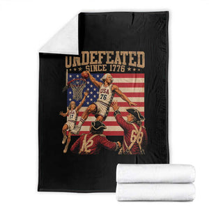 4th of July Basketball Undefeated Since 1776 Throw Blanket Funny Founding Fathers