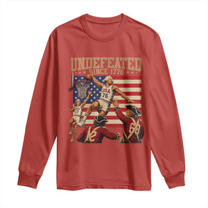 4th of July Basketball Undefeated Since 1776 Long Sleeve Shirt Funny Founding Fathers