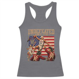 4th of July Basketball Undefeated Since 1776 Racerback Tank Top Funny Founding Fathers