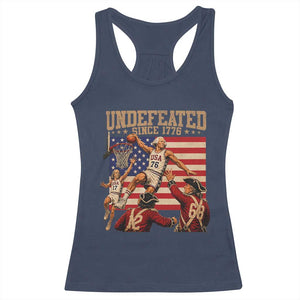 4th of July Basketball Undefeated Since 1776 Racerback Tank Top Funny Founding Fathers