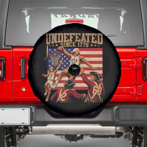 4th of July Basketball Undefeated Since 1776 Spare Tire Cover Funny Founding Fathers