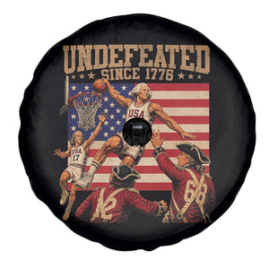 4th of July Basketball Undefeated Since 1776 Spare Tire Cover Funny Founding Fathers