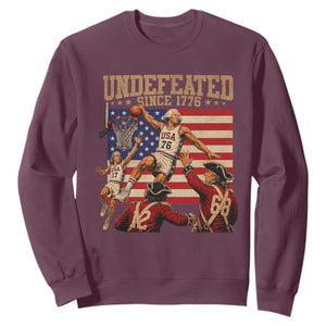 4th of July Basketball Undefeated Since 1776 Sweatshirt Funny Founding Fathers