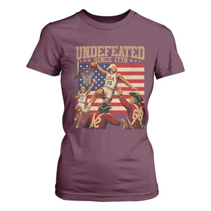 4th of July Basketball Undefeated Since 1776 T Shirt For Women Funny Founding Fathers