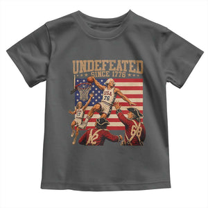4th of July Basketball Undefeated Since 1776 Toddler T Shirt Funny Founding Fathers