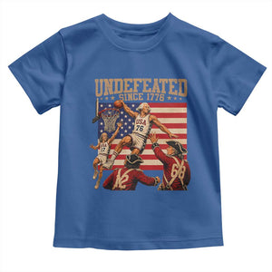 4th of July Basketball Undefeated Since 1776 Toddler T Shirt Funny Founding Fathers
