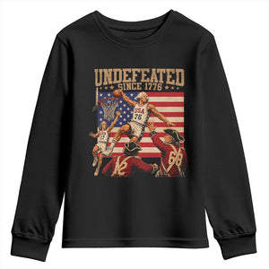 4th of July Basketball Undefeated Since 1776 Youth Sweatshirt Funny Founding Fathers