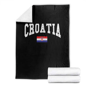 Croatia Hrvatska Flag Zagreb Croatian Jersey Retro Throw Blanket