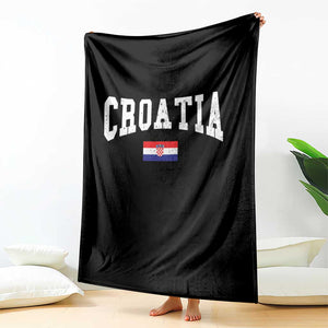 Croatia Hrvatska Flag Zagreb Croatian Jersey Retro Throw Blanket