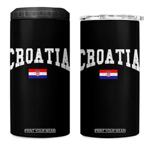 Croatia Hrvatska Flag Zagreb Croatian Jersey Retro 4 in 1 Can Cooler Tumbler